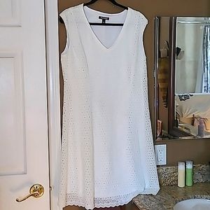 White Eyelet Dress - Fully Lined